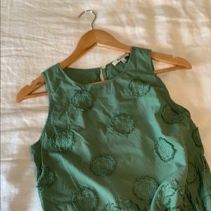 Green embroidered Madewell top